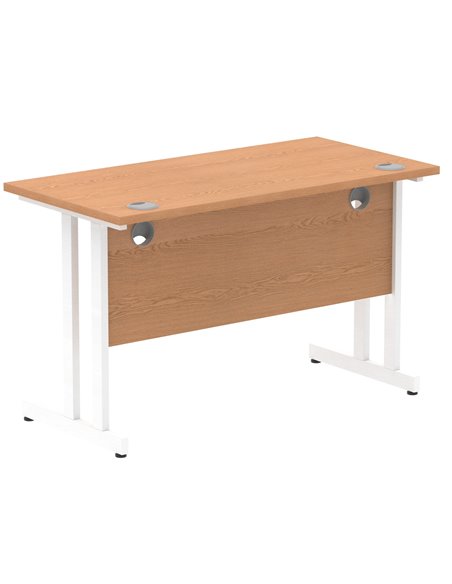 Dynamic Impulse 1200 x 600mm Straight Office Desk Oak Top White Cantilever Leg MI002653 - pic 77002 | FastDaddyshop