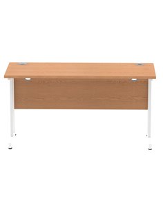 Dynamic Impulse 1400 x 600mm Straight Office Desk Oak Top White Cantilever Leg MI002654 2