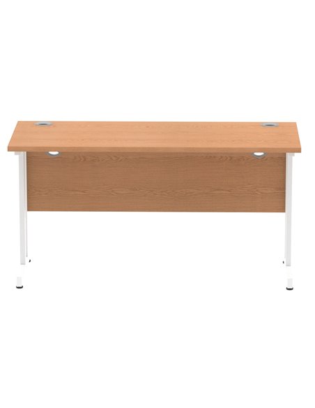 Dynamic Impulse 1400 x 600mm Straight Office Desk Oak Top White Cantilever Leg MI002654 - pic 77005 | FastDaddyshop