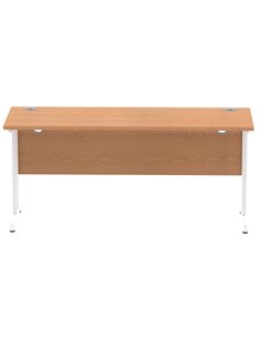 Dynamic Impulse 1600 x 600mm Straight Office Desk Oak Top White Cantilever Leg MI002655 2