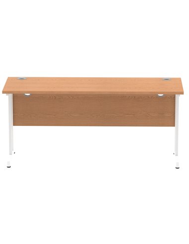 Dynamic Impulse 1600 x 600mm Straight Office Desk Oak Top White Cantilever Leg MI002655