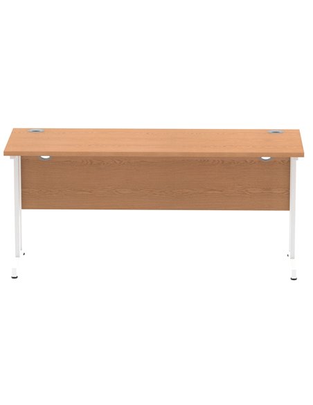 Dynamic Impulse 1600 x 600mm Straight Office Desk Oak Top White Cantilever Leg MI002655 - pic 77013 | FastDaddyshop