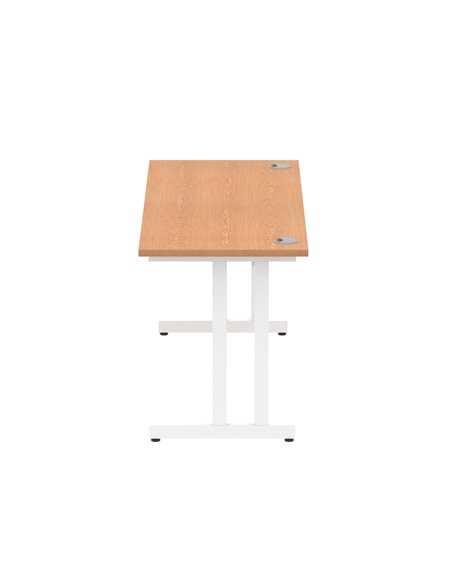 Dynamic Impulse 1600 x 600mm Straight Office Desk Oak Top White Cantilever Leg MI002655 - pic 77019 | FastDaddyshop