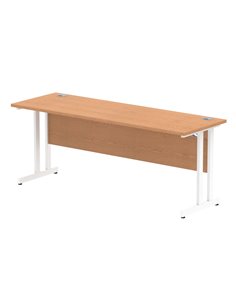 Dynamic Impulse 1800 x 600mm Straight Office Desk Oak Top White Cantilever Leg MI002656