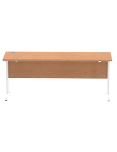 Dynamic Impulse 1800 x 600mm Straight Office Desk Oak Top White Cantilever Leg MI002656 2