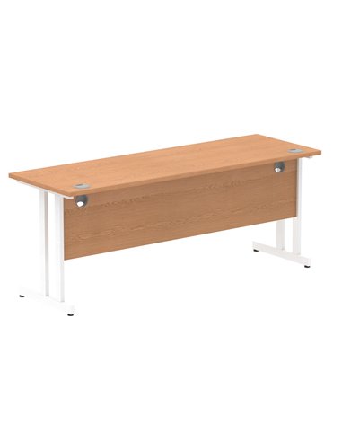 Dynamic Impulse 1800 x 600mm Straight Office Desk Oak Top White Cantilever Leg MI002656