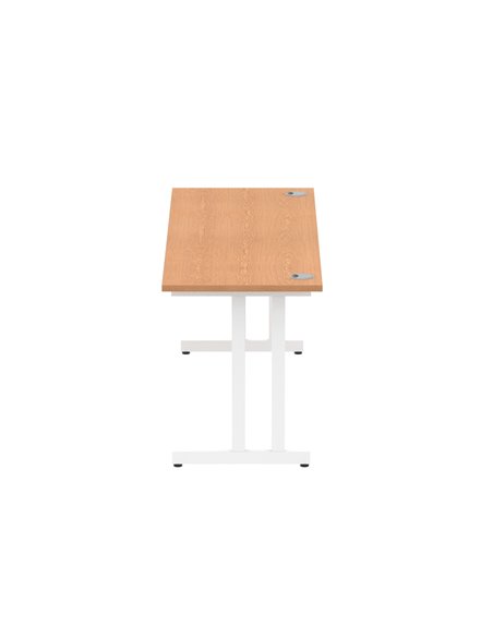 Dynamic Impulse 1800 x 600mm Straight Office Desk Oak Top White Cantilever Leg MI002656 - pic 77027 | FastDaddyshop