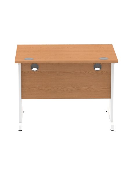Dynamic Impulse 1000 x 800mm Straight Office Desk Oak Top White Cable Managed Leg MI002722 - pic 77038 | FastDaddyshop