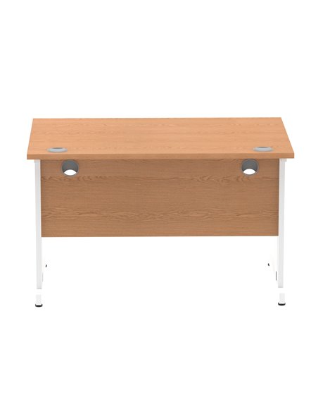 Dynamic Impulse 1200 x 800mm Straight Office Desk Oak Top White Cable Managed Leg MI002723 - pic 77046 | FastDaddyshop