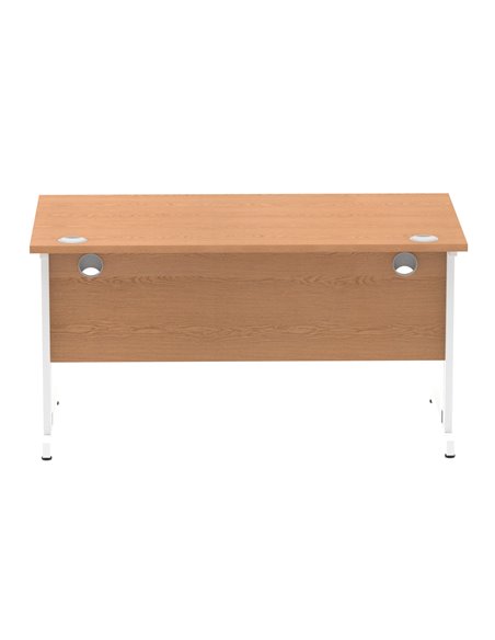 Dynamic Impulse 1400 x 800mm Straight Office Desk Oak Top White Cable Managed Leg MI002724 - pic 77054 | FastDaddyshop