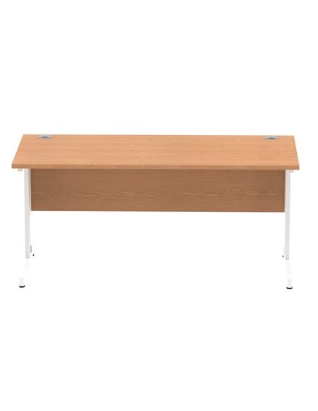 Dynamic Impulse 1600 x 800mm Straight Office Desk Oak Top White Cable Managed Leg MI002725 - pic 77058 | FastDaddyshop