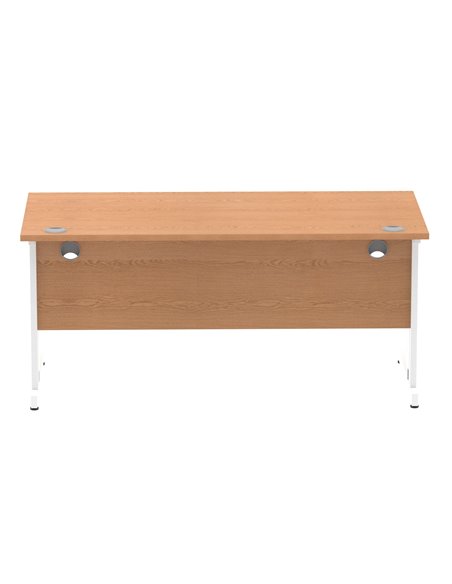 Dynamic Impulse 1600 x 800mm Straight Office Desk Oak Top White Cable Managed Leg MI002725 - pic 77062 | FastDaddyshop