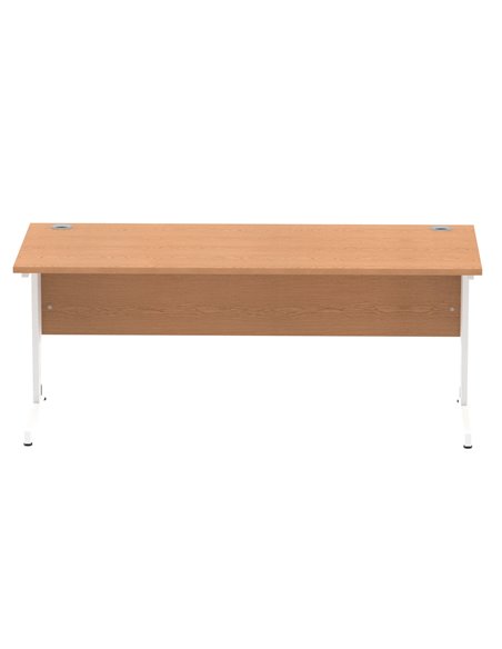 Dynamic Impulse 1800 x 800mm Straight Office Desk Oak Top White Cable Managed Leg MI002726 - pic 77066 | FastDaddyshop