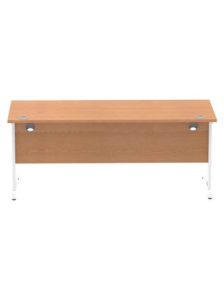 Dynamic Impulse 1800 x 800mm Straight Office Desk Oak Top White Cable Managed Leg MI002726 - pic 77070 | FastDaddyshop