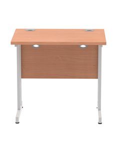 Dynamic Impulse 800 x 600mm Straight Office Desk Beech Top Silver Cantilever Leg MI002884 2