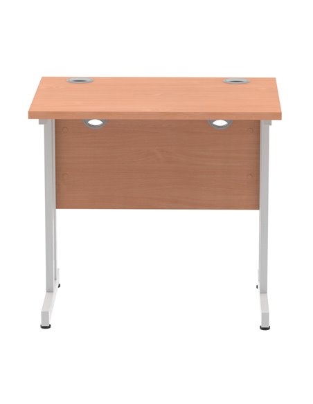 Dynamic Impulse 800 x 600mm Straight Office Desk Beech Top Silver Cantilever Leg MI002884 - pic 77084 | FastDaddyshop