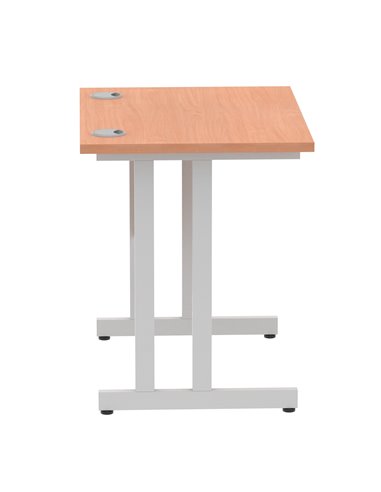 Dynamic Impulse 800 x 600mm Straight Office Desk Beech Top Silver Cantilever Leg MI002884