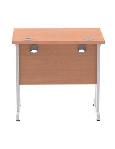 Dynamic Impulse 800 x 600mm Straight Office Desk Beech Top Silver Cantilever Leg MI002884