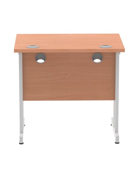 Dynamic Impulse 800 x 600mm Straight Office Desk Beech Top Silver Cantilever Leg MI002884 - pic 77088 | FastDaddyshop