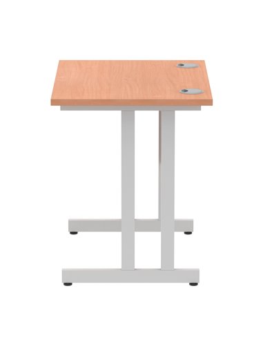 Dynamic Impulse 800 x 600mm Straight Office Desk Beech Top Silver Cantilever Leg MI002884