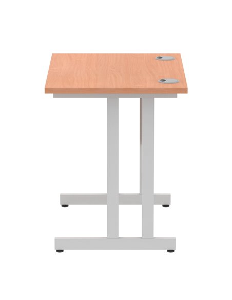 Dynamic Impulse 800 x 600mm Straight Office Desk Beech Top Silver Cantilever Leg MI002884 - pic 77090 | FastDaddyshop