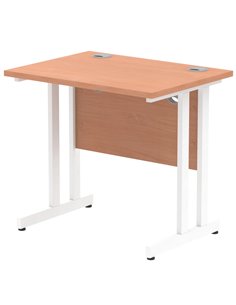 Dynamic Impulse 800 x 600mm Straight Office Desk Beech Top White Cantilever Leg MI002885