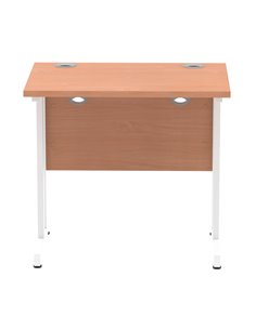 Dynamic Impulse 800 x 600mm Straight Office Desk Beech Top White Cantilever Leg MI002885 2