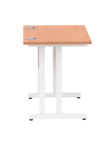Dynamic Impulse 800 x 600mm Straight Office Desk Beech Top White Cantilever Leg MI002885
