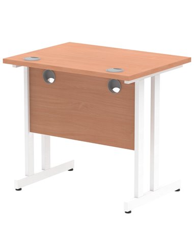 Dynamic Impulse 800 x 600mm Straight Office Desk Beech Top White Cantilever Leg MI002885