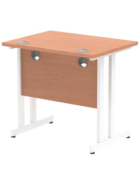Dynamic Impulse 800 x 600mm Straight Office Desk Beech Top White Cantilever Leg MI002885 - pic 77095 | FastDaddyshop
