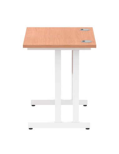 Dynamic Impulse 800 x 600mm Straight Office Desk Beech Top White Cantilever Leg MI002885