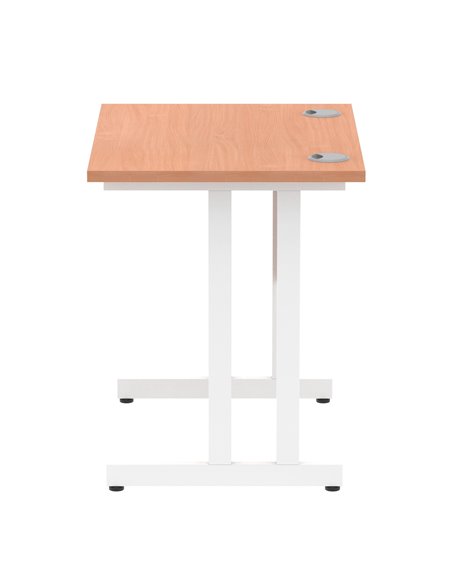 Dynamic Impulse 800 x 600mm Straight Office Desk Beech Top White Cantilever Leg MI002885 - pic 77098 | FastDaddyshop