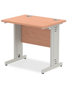 Dynamic Impulse 800 x 600mm Straight Office Desk Beech Top Silver Cable Managed Leg MI002887
