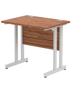 Dynamic Impulse 800 x 600mm Straight Office Desk Walnut Top Silver Cantilever Leg MI002889