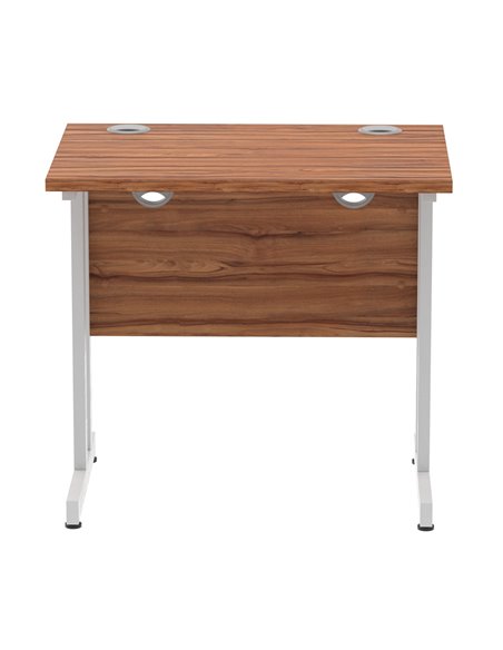 Dynamic Impulse 800 x 600mm Straight Office Desk Walnut Top Silver Cantilever Leg MI002889 - pic 77103 | FastDaddyshop