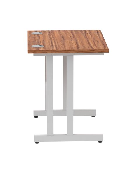 Dynamic Impulse 800 x 600mm Straight Office Desk Walnut Top Silver Cantilever Leg MI002889 - pic 77105 | FastDaddyshop
