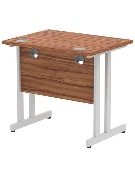 Dynamic Impulse 800 x 600mm Straight Office Desk Walnut Top Silver Cantilever Leg MI002889 - pic 77106 | FastDaddyshop