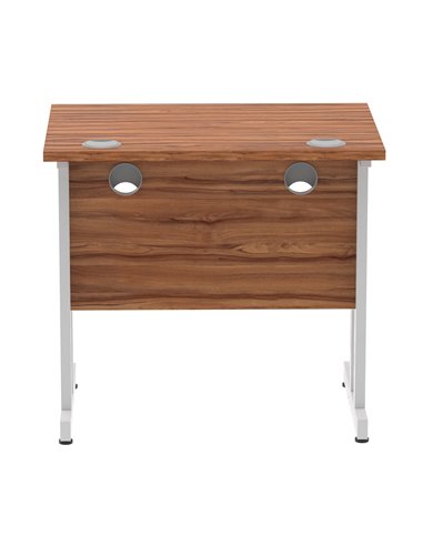 Dynamic Impulse 800 x 600mm Straight Office Desk Walnut Top Silver Cantilever Leg MI002889
