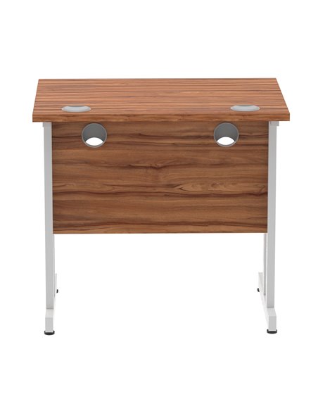 Dynamic Impulse 800 x 600mm Straight Office Desk Walnut Top Silver Cantilever Leg MI002889 - pic 77107 | FastDaddyshop