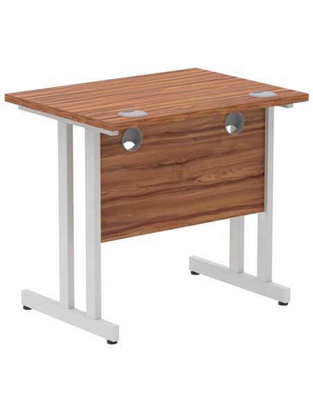 Dynamic Impulse 800 x 600mm Straight Office Desk Walnut Top Silver Cantilever Leg MI002889 - pic 77108 | FastDaddyshop