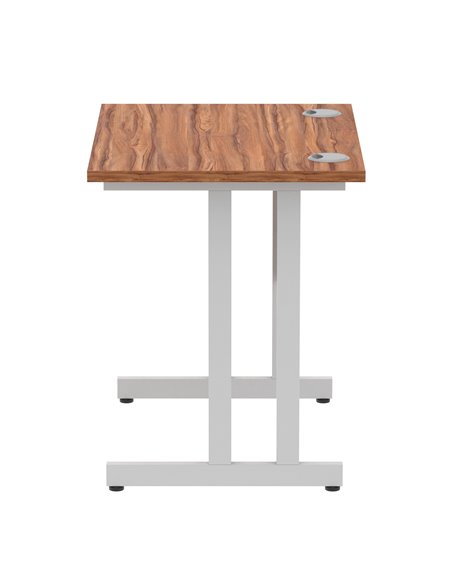 Dynamic Impulse 800 x 600mm Straight Office Desk Walnut Top Silver Cantilever Leg MI002889 - pic 77109 | FastDaddyshop