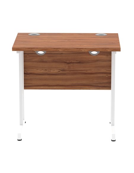 Dynamic Impulse 800 x 600mm Straight Office Desk Walnut Top White Cantilever Leg MI002890 - pic 77111 | FastDaddyshop