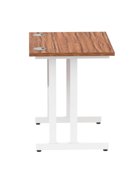 Dynamic Impulse 800 x 600mm Straight Office Desk Walnut Top White Cantilever Leg MI002890 - pic 77113 | FastDaddyshop