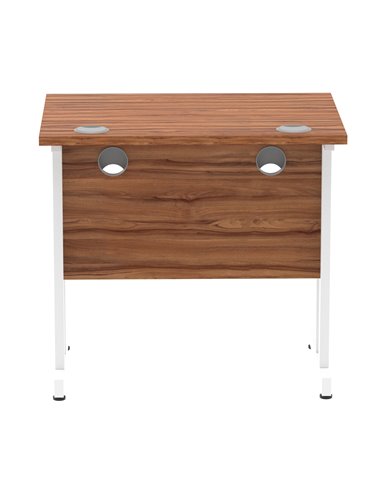Dynamic Impulse 800 x 600mm Straight Office Desk Walnut Top White Cantilever Leg MI002890