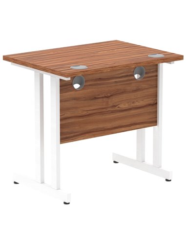 Dynamic Impulse 800 x 600mm Straight Office Desk Walnut Top White Cantilever Leg MI002890