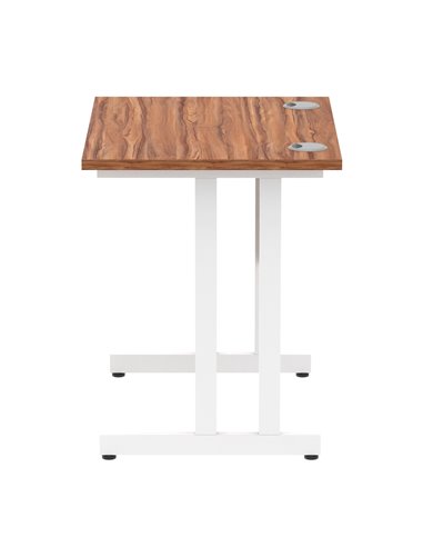 Dynamic Impulse 800 x 600mm Straight Office Desk Walnut Top White Cantilever Leg MI002890
