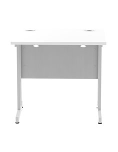 Dynamic Impulse 800 x 600mm Straight Office Desk White Top Silver Cantilever Leg MI002894 2
