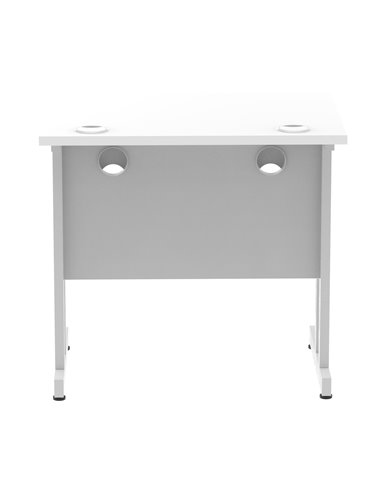 Dynamic Impulse 800 x 600mm Straight Office Desk White Top Silver Cantilever Leg MI002894