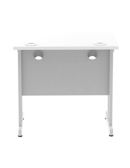 Dynamic Impulse 800 x 600mm Straight Office Desk White Top Silver Cantilever Leg MI002894 - pic 77126 | FastDaddyshop
