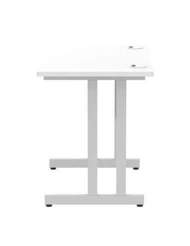 Dynamic Impulse 800 x 600mm Straight Office Desk White Top Silver Cantilever Leg MI002894